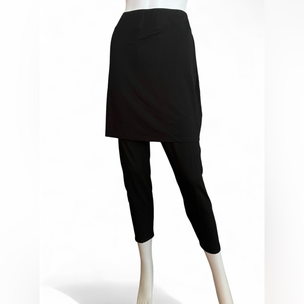 Eileen Fisher Black Skirted Ankle Legging